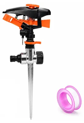 Imagen del producto de Aspersor de césped pulsante, de 360 grados, con estaca metálica, ajustable, para plantas y flores