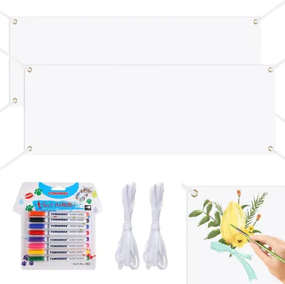 Productafbeelding van Grote lege banners zelf vormgeven - Set van 2 - 180 × 60 cm witte poster