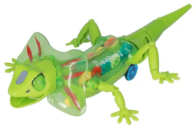 Produktbild von Gehendes Eidechsenmodell, elektrisches, abnehmbares Spielzeug, Geschenk mit Licht und Musik für die Früherziehung von Kindern, Grün