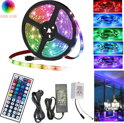 Produktbild von Jopassy 4M LED Streifen Leiste set LED Strip LichtBand RGB Lichterkette 30LEDs 5050SMD mit 44 Tasten Fernbedienung