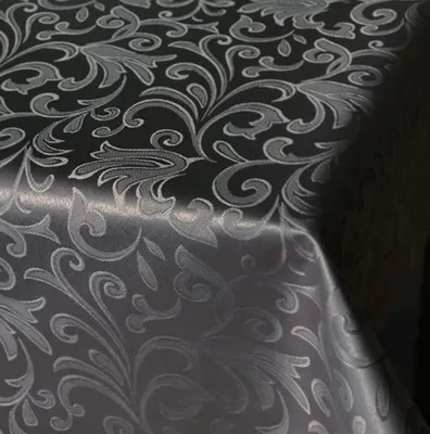 Produktbild von Tischtuch Premium Damast mit Fleckschutz Ranke anthrazit - 140 x 100 cm