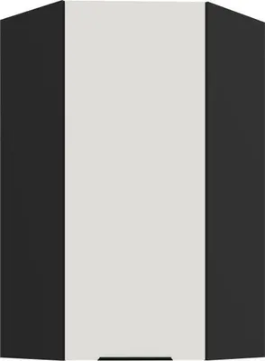 Image de Meuble haut d'angle LUNARA 1 - 60x60 cm, blanc/noir