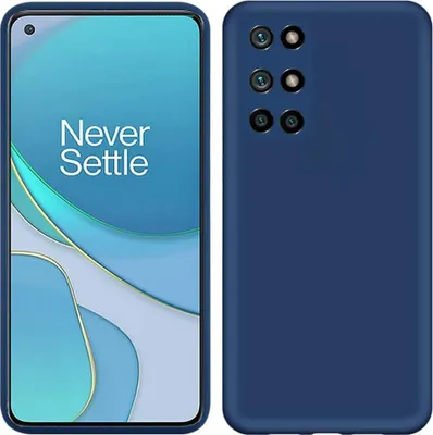 Image de Etui pour OnePlus 8T, étui de protection en silicone souple en caoutchouc liquide bleu
