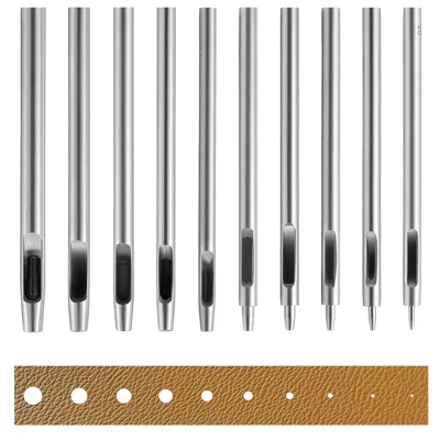 Produktbild von Lochstanzen-Set, 10-teilig, runde Löcher 0,5-5 mm, Stanzwerkzeug für die Werkstatt