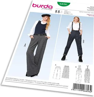 Produktbild von Burda 6856 Hose mit Bundfalten ? Marlene-Hose ? Hosenträger