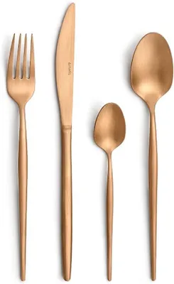 Imagen del producto de Juego de cubiertos SOPRANO, 16 piezas, acero inoxidable 18/10, acabado PVD, color cobre