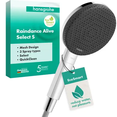 Handbrause 125 mm, 3 Strahlarten, wassersparend, Chrom