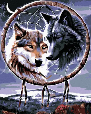 Zdjęcie produktu dla Zuty - Diamentowy obraz - WOLVES WITH TALISMAN, 40x50 cm, bez ramy i bez wyłączenia płótna