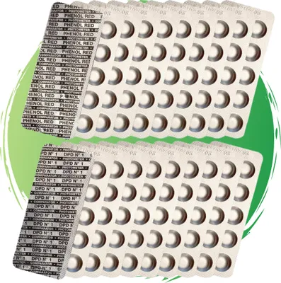 Produktbild von Test-Tabletten PHOTOMETER für pH-Wert und freies Chlor je 100 Stück DPD1 + Phenol Red