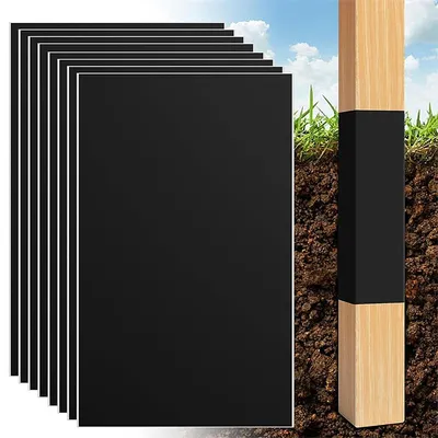 Produktbild von PVC-Butylfolie Zaunpfostenschutz,Selbstklebend Zaunpfahl Abdeckung,schützt vor Fäulnis, für runde Pfosten (7,5–12,7 cm Durchmesser)