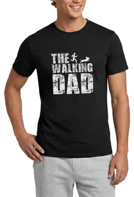Produktbild von Spreadshirt The Walking Dad | Papa Mit Hund Männer T-Shirt, 4XL, Schwarz
