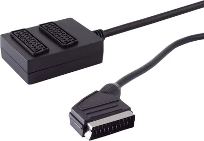Produktbild von Scart-Verteiler 2fach, vollverschaltet, 0,5m