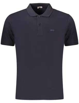 Produktbild von Herren Kurzarm Poloshirt Blau mit Druck und Logo – 2 Knöpfe