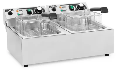 Produktbild von HCB Doppel-Fritteuse - 2 x 6 Liter - 2 x 230V - Edelstahl - 8727