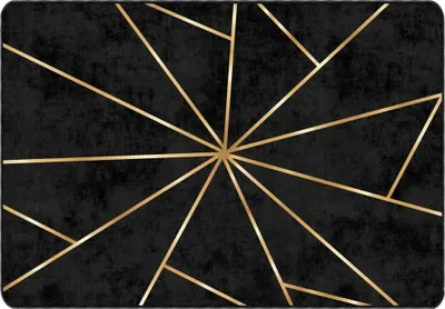 Image de vidaXL Tapis Lavable Noir et Or 160x230 cm Antidérapant