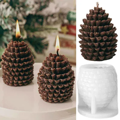 Obrázok produktu pre Silikónová forma s 3D motívom šišky na výrobu sviečok a dekorácií, rozmer 5,9 x 7,2 cm
