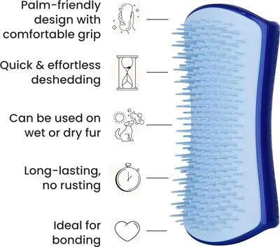 Produktbild von Tangle Teezer Pet Teezer Fellpflegebürste für kleine Hunde, Dunkelblau & Hellblau