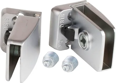 Produktbild von SISO Glastürscharnier Square Set, Glas 4-6 mm; 43x30 mm, Zink verchromt matt
