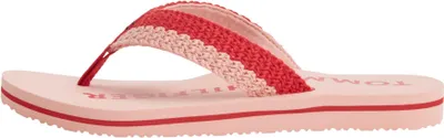Zdjęcie produktu dla Tommy Hilfiger Logo Woven Flip-Flops, Damski, Dorosły, Japonki, Różowy, Czerwony, Ornamental red, Porcelain pink, Poliester
