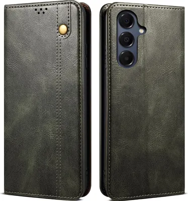 Image de Etui pour Samsung Galaxy S25 FE étui en cuir avec fonction stand vert