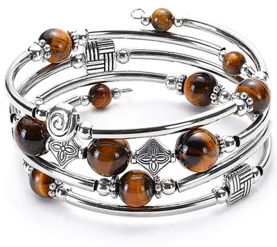 Productafbeelding van YooAi Wickelarmband, boheemse parelarmband, multicolor, turquoise, elastisch, geschikt om meerdere armbanden te combineren