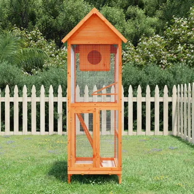 Produktbild von vidaXL Voliéra hnedá 60x58,5x160 cm Masívne borovicové drevo