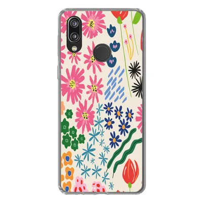 Produktbild von MuchoWow® Handyhülle Schutzhülle Hülle für Huawei P20 Lite (2020) Blume - Blätter - Feldblumen Silikon Softcase Handy Hülle - Kartenhalter