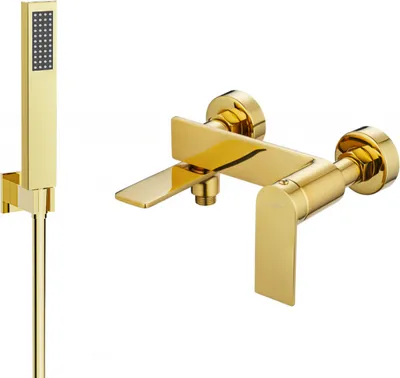 Produktbild von Mexen Zero R02 Wannenbatterie mit Brausegarnitur, Gold - 7113R02-50