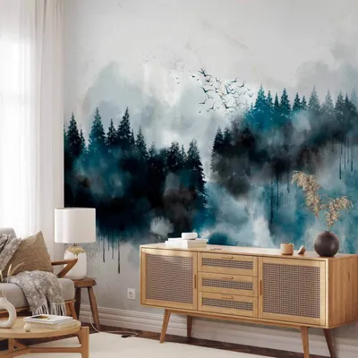 Produktbild von Vlies Fototapete - Painted Mountains 100x70 cm Landschaften c-A-0211-a-a