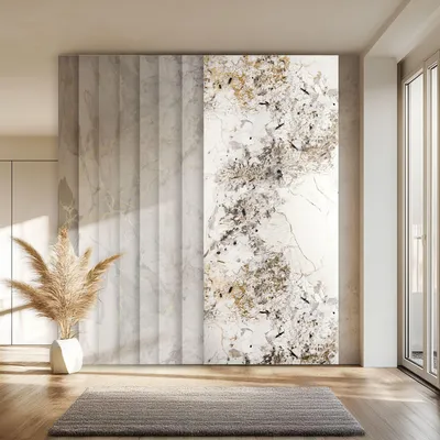 Produktbild von HEXIM Marmorplatten Optik 1 Stück 280x122 cm SPC Kunststoff Innen & Außenbereich Granit Steinoptik - Duschrückwand, Küchenrückwand, Duschverkleidung feuchtraumgeeignet (3,42 m² 8045A) A-Serie