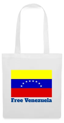 Produktbild von Spreadshirt Venezuela Flagge Free Venezuela Stoffbeutel, One size, Weiß