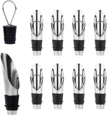 Produktbild von Famanu Weindekanter Set von 8 - 2-in-1 Weinausgießer und Stopper