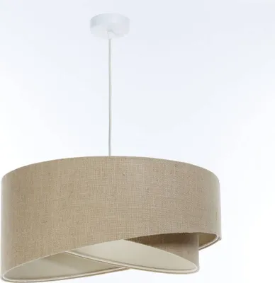 Obrázek produktu pro Závěsné svítidlo Látkové E27 D: 45 cm kulaté V: max. 91 cm Bílé přírodní moderní závěsné svítidlo