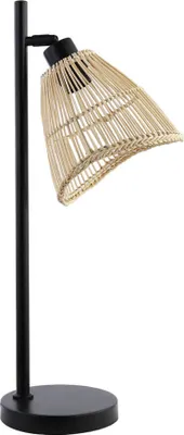Produktbild von HOME DELUXE Tischleuchte aus Rattan FELIA - Beige | Tischlampe, Rattanlampe, Boho-Tischlampe