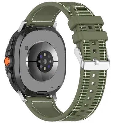 Obrázek produktu pro Pro Samsung Galaxy Watch 8 / 8 Classic Hybrid Nylon Braided Silicone Strap Green