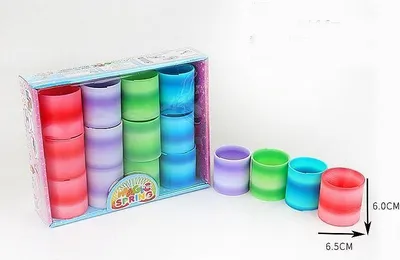 Image de Ressorts en spirale colorés (12 pièces) (Jouets, Jeu d'adresse)