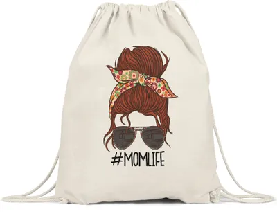 Produktbild von Momlife Turnbeutel Gymsack  Muttertag Geschenkidee Beste Mama Der Welt