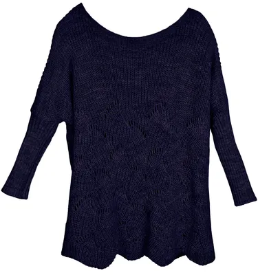 Produktbild von styleBREAKER Damen Oversize Strickpullover mit Ajourmuster und langen Ärmeln, U-Boot Ausschnitt, Poncho, Onesize 08010066