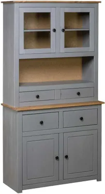 Image de Buffet haut Gris 93x40,5x180 cm Pin Gamme Panama
