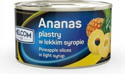 Obrázok produktu pre Helcom Ananásové plátky v ľahkom sirupe 227 g