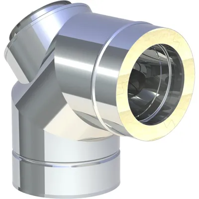Produktbild von Jeremias DW-FU 200mm 90 Grad Winkel mit Revisionsoeffnung Edelstahl Abgassystem fuer Festbrennstoffe 201 bis 600 Grad Celsius N1