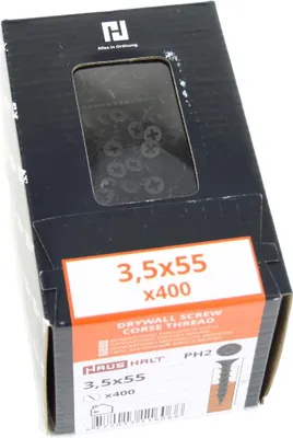 Produktbild von 400x Schnellbauschrauben 3,5x55mm Grobgewinde Rigips Gipskartonschrauben PH2