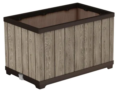 Zdjęcie produktu dla Keter Prostokątna donica Deco Ashwood z wbudowanym systemem nawadniającym 76 x 45,5 x 45,5 cm