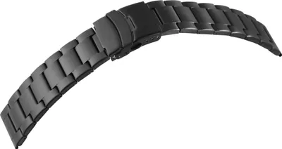 Produktbild von Edelstahl-Uhrenarmband, schwarz, mattiert, 18 mm - 24 mm