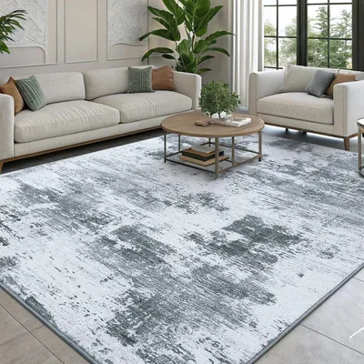 Produktbild von Kurzflorteppich Smiry Wohnzimmerteppich Grau 240 x 340 cm