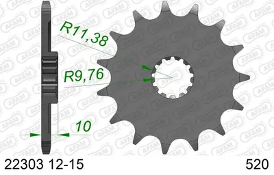 Produktbild von AFAM Kettenritzel 22303-15 vorne Stahl