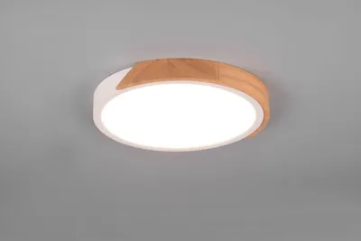 Obrázek produktu pro TRIO Reality R67201131 JANO stropné svietidlo SMD LED D310mm 20W/2400lm 3000K biela matná, imitácia dreva, switchdimmer