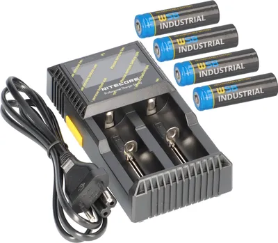 Obrázek produktu pro SET Nitecore D2 nabíječka + 4x 14500 AA solární baterie LiFePO4 3,2V 600mAh