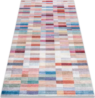 Produktbild von ANDRE 2295 Waschteppich Streifen Anti-Rutsch - rosa / blau Mehrfarben 160x220 cm