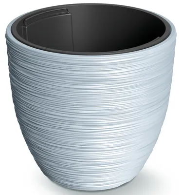 Produktbild von Prosperplast Pflanztopf Furu Stripes - Kunststoff - hellgrau - D30 cm